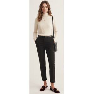 Quince Organic Cotton Stretch Twill Girlfriend Chino Pants Black NWT